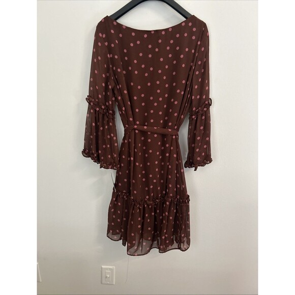 Women’s NWT Sz 6 Gabby Skye Women’s Polka Dot Longsleeve Dress - Picture 9 of 12